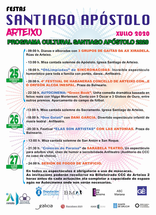 Concello de Arteixo Fiestas Santiago Apóstol 2020