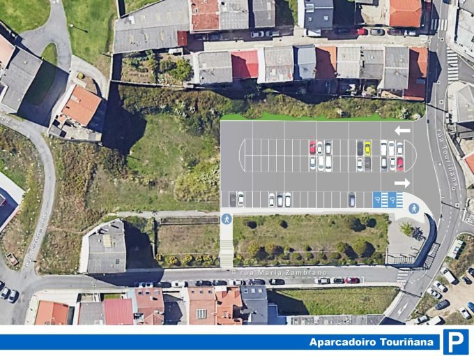 Nuevo aparcamiento entre las rúas Touriñana y María Zambrano en Meicende